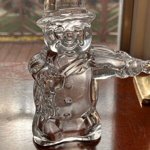 MIKASA LEAD CRYSTAL FIGURINE FROSTY'S CHOIR snowman 5,5” high